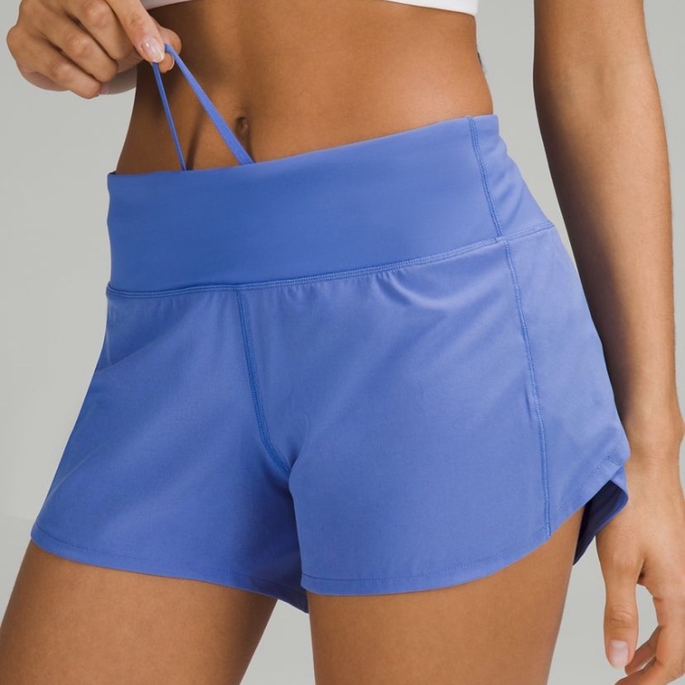 NWT LULULEMON speed up short 4” LINED, size 4, wild indigo
